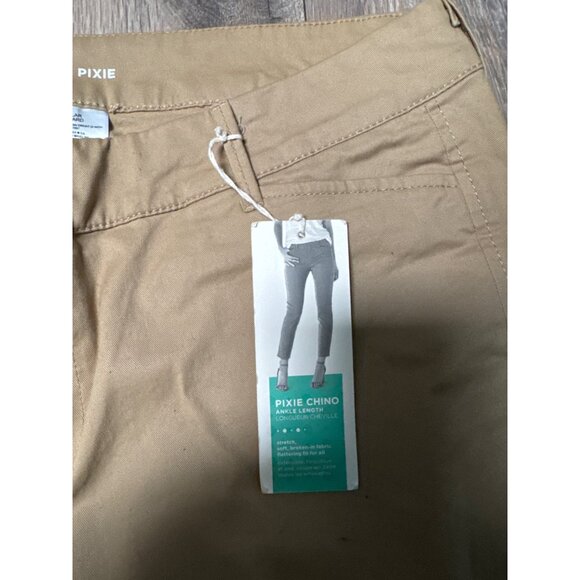 Old Navy Pixie Chino Ankle Length Pants Size 12 Regular Tan Cotton Blend Stretch - Picture 2 of 4